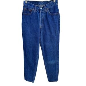 Levis 501 Vintage Made in USA High Waisted Tapered Leg Blue Jeans Dark Wash 25W